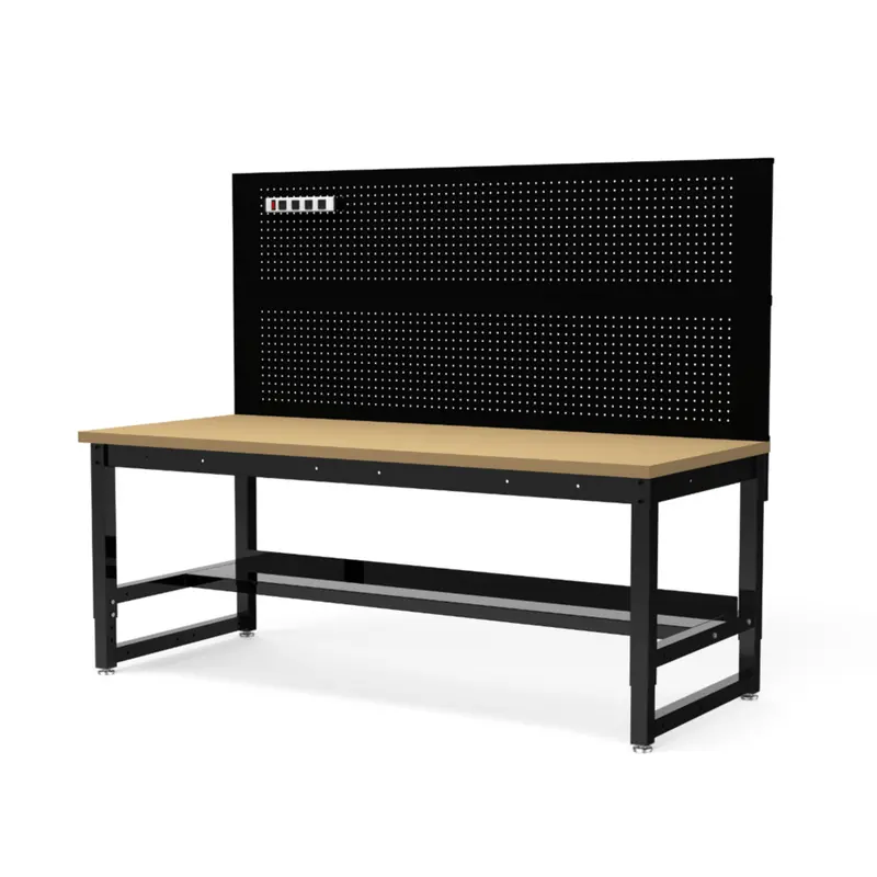 Luxor Heavy-Duty Industrial Workbench – 70.75"W × 31"D Steel Top Surface 1