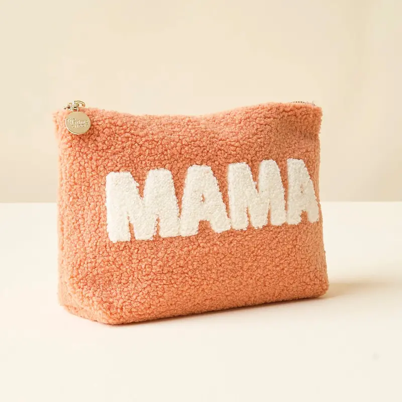 Mama-Themed Teddy Bear Zippered Tote Pouch 1