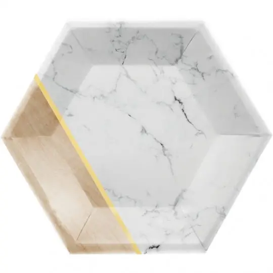 Marble-Print Standard Paper Plates – Stylish Single-Use Tableware 1