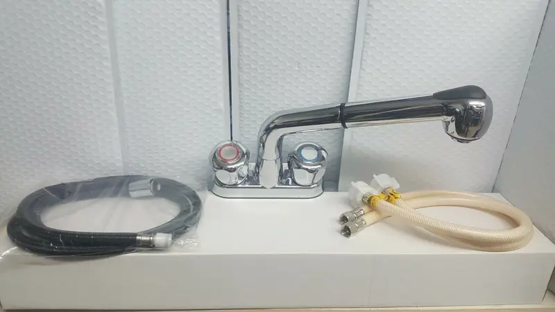 Masco Centerset Two-Handle Laundry Faucet With Pull-Out Sprayer (Model 140201) 1