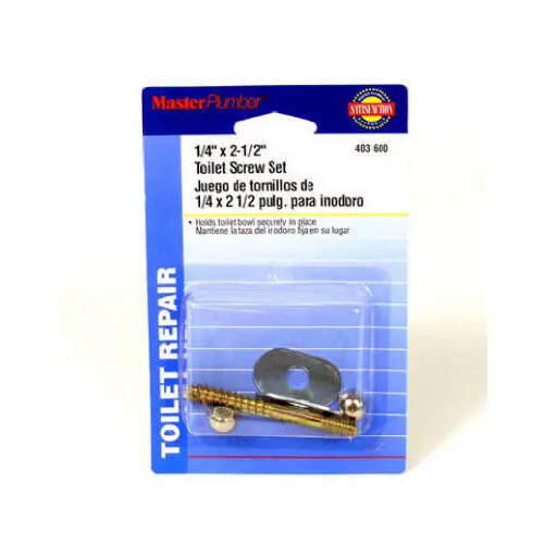 Master Plumber 403600 Steel Toilet Screw – 1/4-Inch X 2-1/2-Inch Heavy-Duty Fastener 1