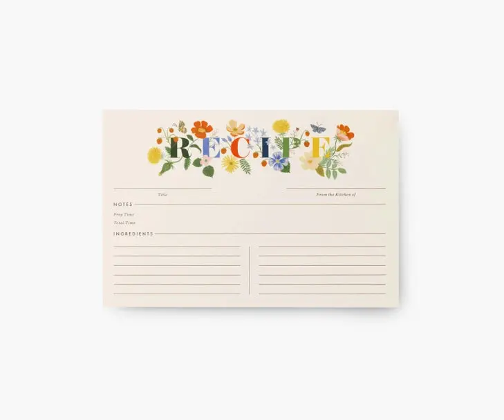 Mayfair Recipe Cards – Elegant Design, Blank Interior Format 1