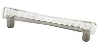 Melrose P23214W-116-C Satin Nickel & Clear Acrylic Drawer Pull – 3-3/4" Modern Design 1