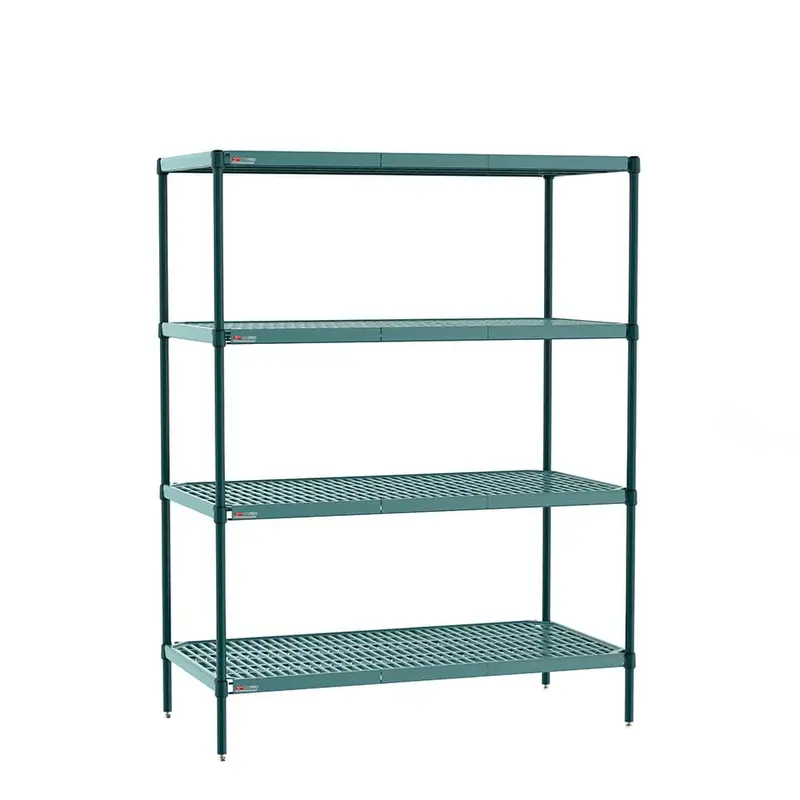 Metro S-4 Super Erecta Pro Restaurant Shelving Unit – 4-Tier With Removable Plastic Mats 1