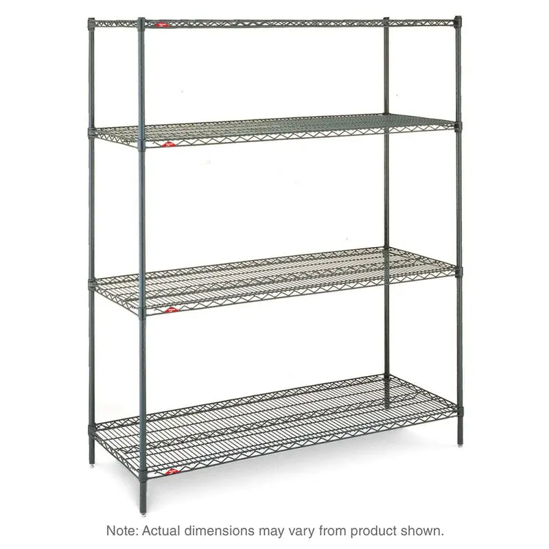 Metro Super Erecta 4-Shelf Industrial Wire Shelving Starter Unit – Metroseal Green Epoxy Finish 1