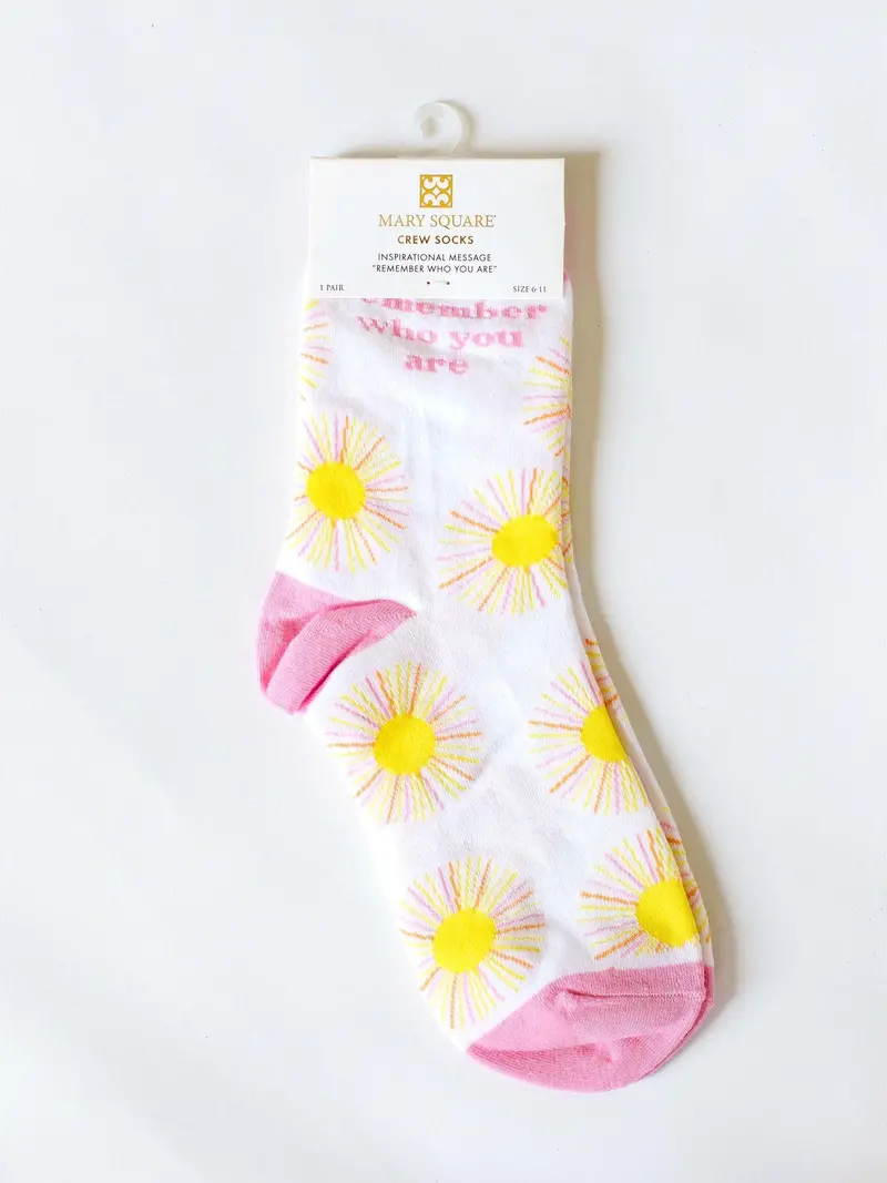 Motivational 'Remember Who You Are' Crew Socks 1