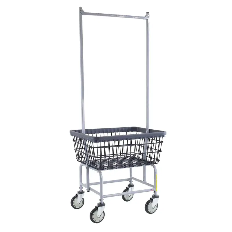 Multi-Function Laundry Cart With Dual Hanging Rods 1