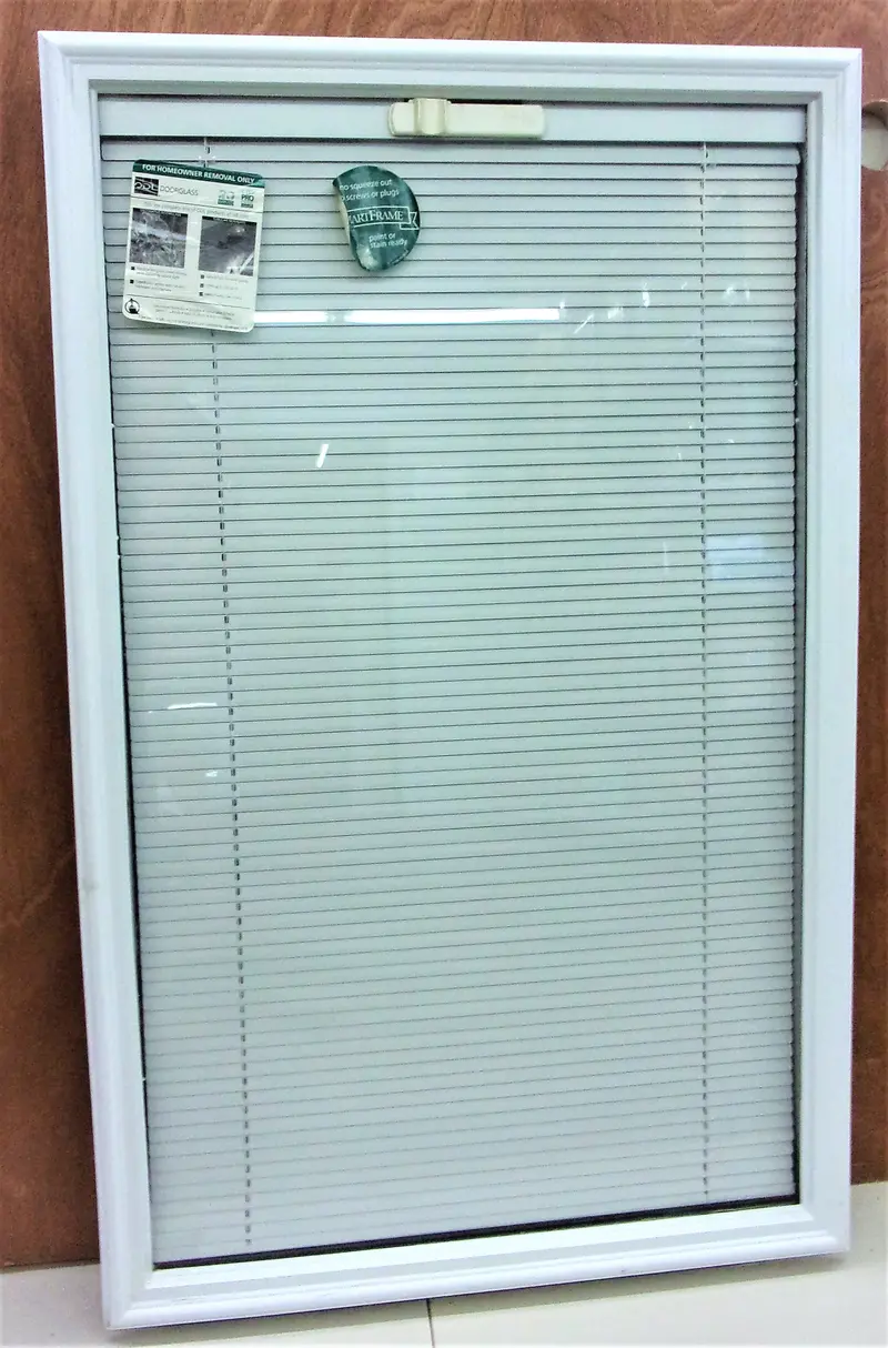 Odl Half-Door Glass Insert — 22" × 36", Clear Tempered With Integrated Mini Blinds 1