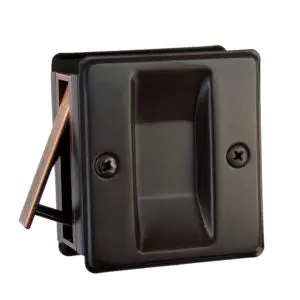 Oil-Rubbed Bronze Pocket Door Passage Lock – Rectangular Style, Model #119Db 1
