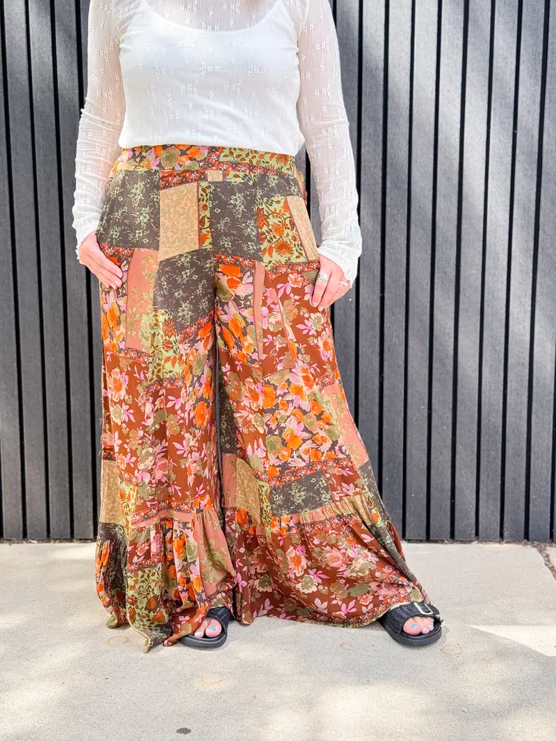 Olive-Tone Patchwork Trousers 1