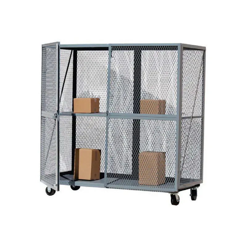 Open-Mesh Security Transport Cart — 2,400 Lb Capacity, Configurable Layout, Gray Finish 1