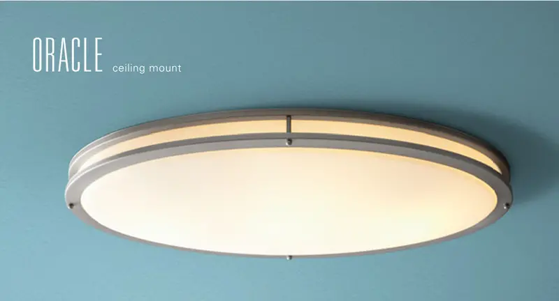 Oxygen Lighting Satin Nickel Oracle Acrylic Flush Mount Ceiling Fixture #2-6112-24 1