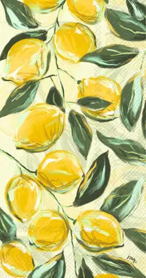 Painterly Lemon Guest Napkins – Decorative Disposable Linens 1