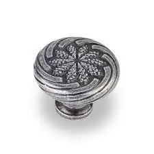 Palmero 119Sim Harvest Wheat Cabinet Knob – 1-1/8" Distressed Antique Silver Finish 1