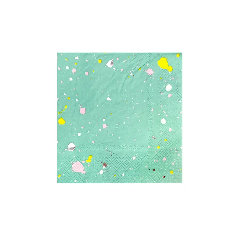 Pastel Splatter-Print Cocktail Napkins 1