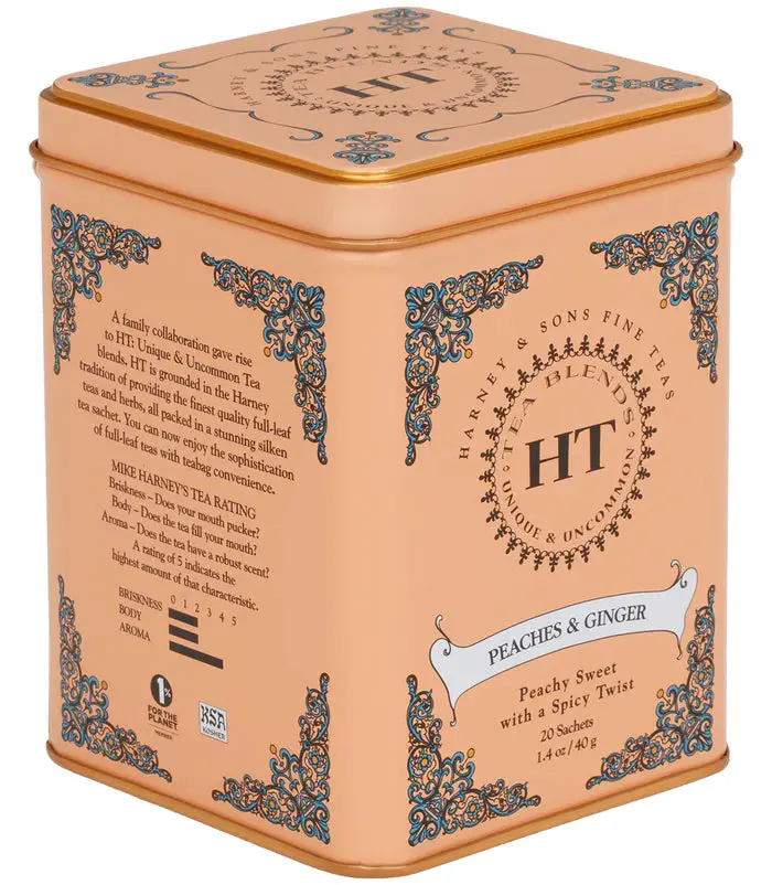 Peaches & Ginger Detox Tea Sachets – Warm Spiced Flavor 1