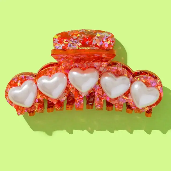 Pearl-Embellished Claw Hair Clips 1