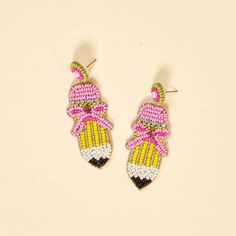 Pencil-Inspired Beaded Earrings 1