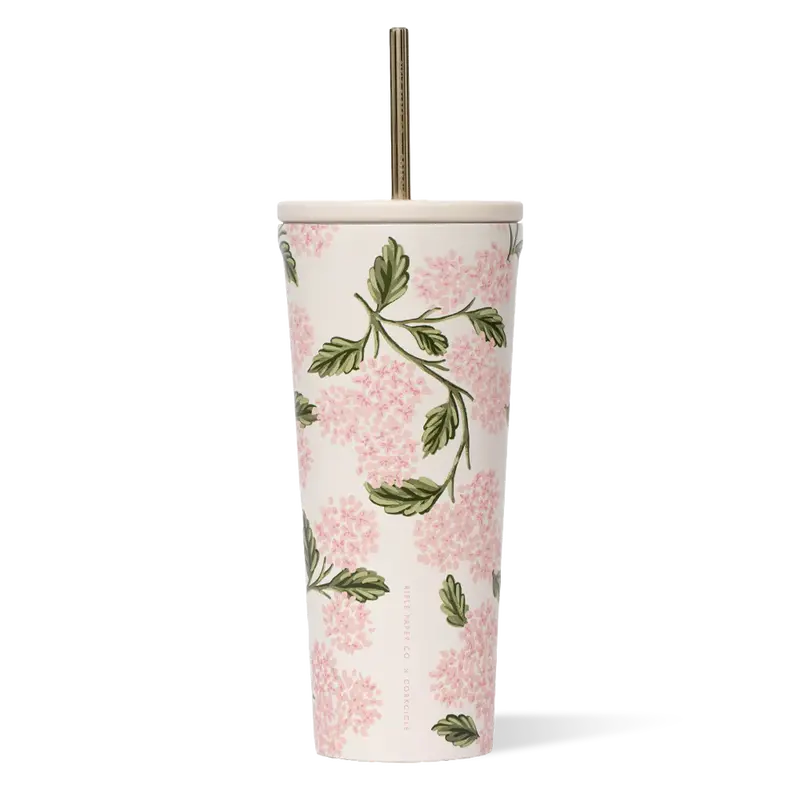 Pink Hydrangea Insulated Drink Tumbler 1