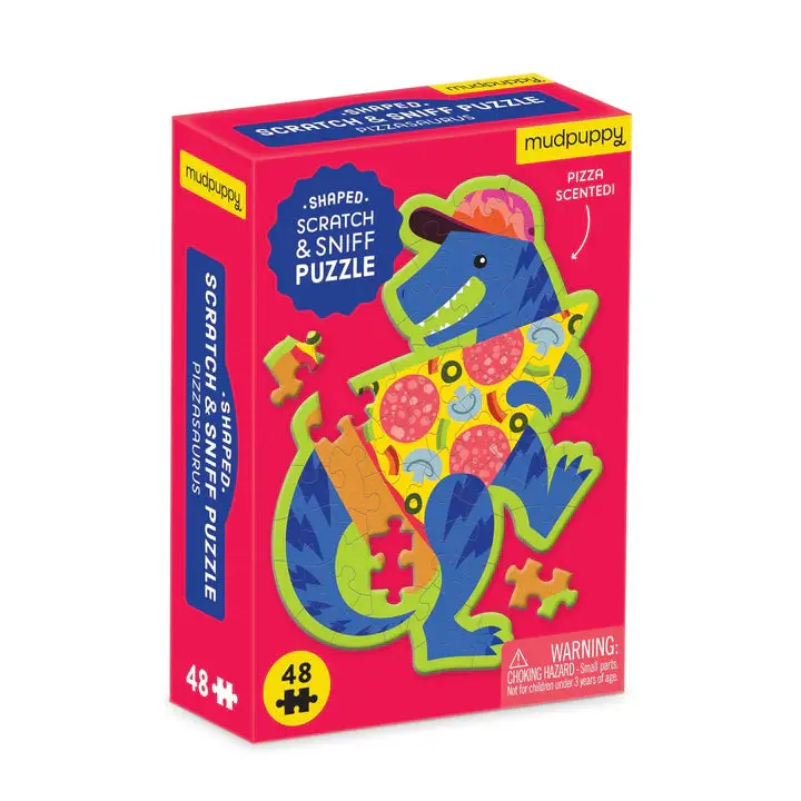 Pizzasaurus Scented Mini Puzzle – 48-Piece Scratch & Sniff Set 1