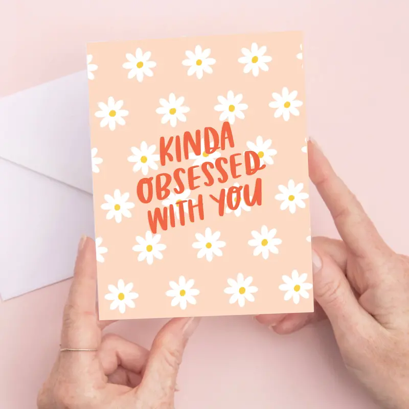 Playful 'Kinda Obsessed With You' Love Card 1
