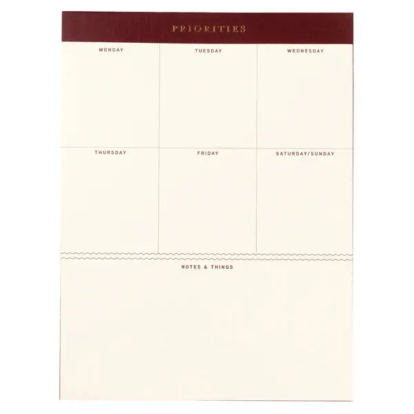Plum Red Legal Pad With Priority Task Layout 1