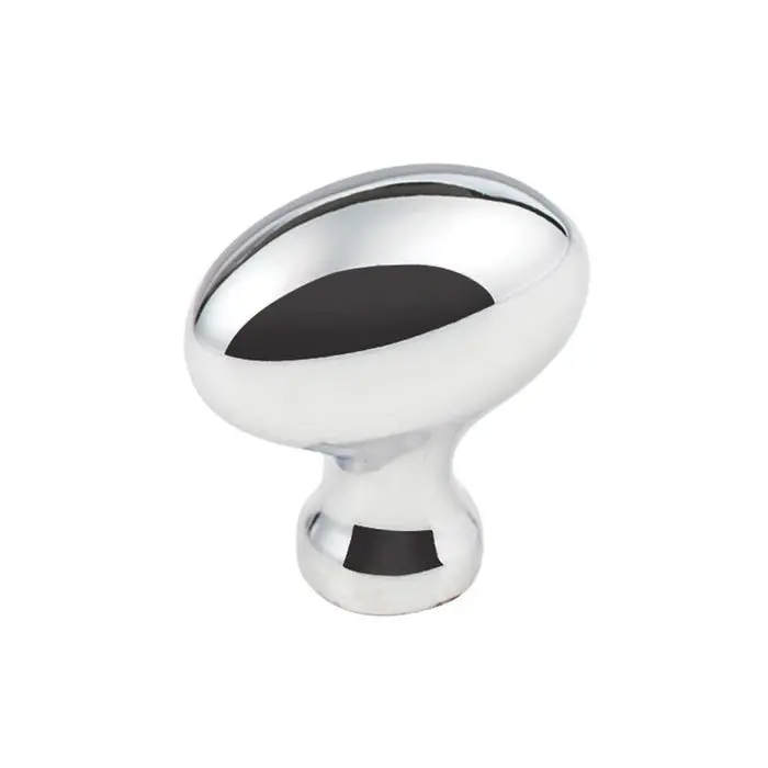Polished Chrome Football-Shaped Lyon Cabinet Knob – 1-9/16-Inch Overall Length 1