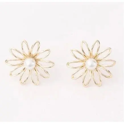 Poppy-Inspired Gold Tone Earrings 1