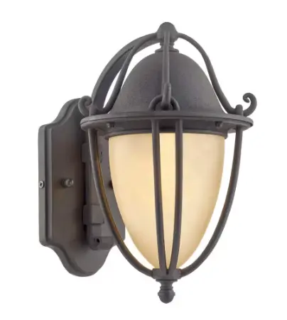 Portage Natural Bronze Outdoor Lantern – 11.8-Inch Tall Wall Sconce 1