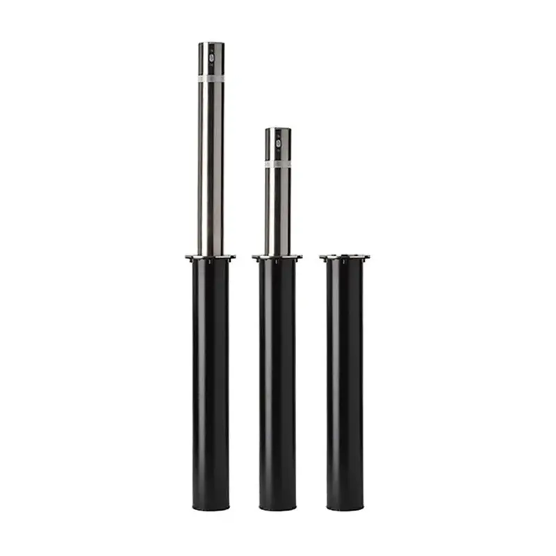 Powder-Coated Retractable Steel Bollard – 4.5" Dia × 35.5" H, Locking Mechanism Included 1