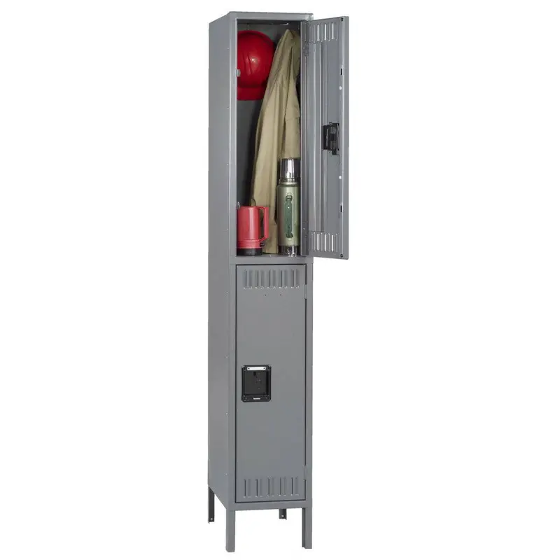 Pre-Assembled Double-Tier Locker: 15"W × 18"D × 66"H, Single-Width With Legs 1