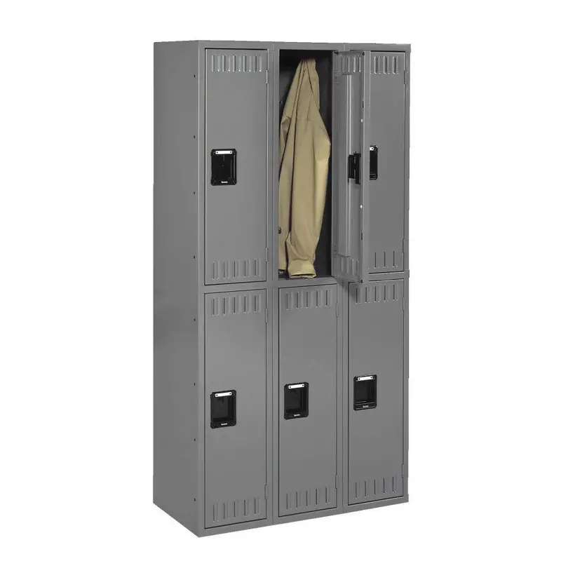 Pre-Assembled Double-Tier Locker: 36"W × 12"D × 60"H, Triple-Width, No Legs 1