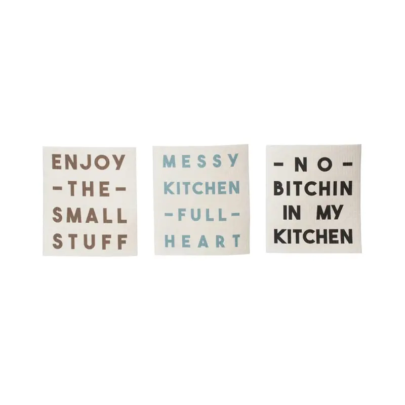 Printed Swedish Dishcloths With Inspirational Sayings 1