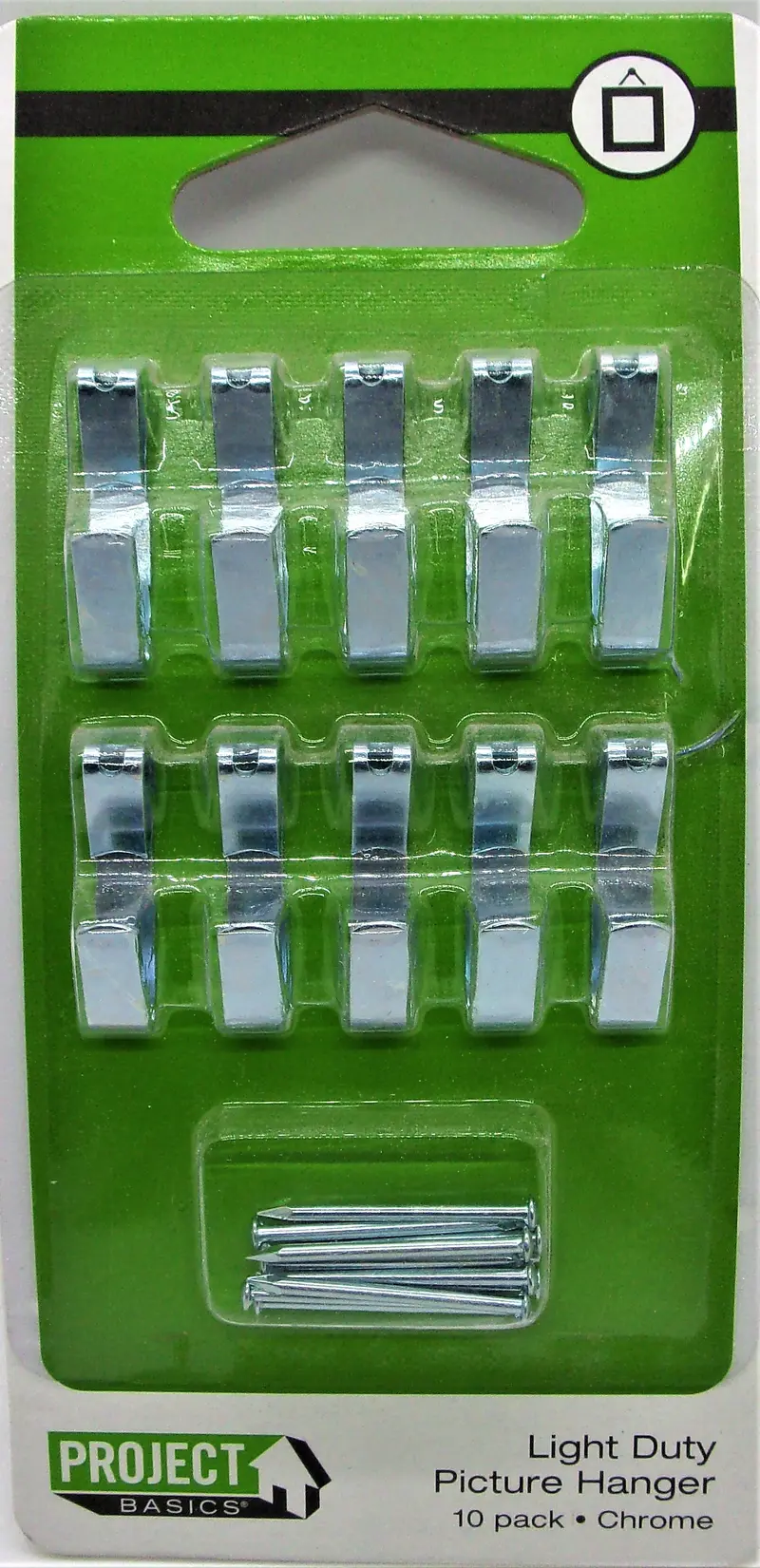 Project Basics Light-Duty Chrome Picture Hangers – 10-Pack For Small Frames 1