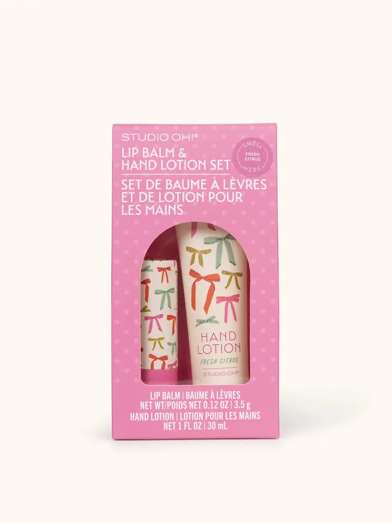 Put A Bow On It Scented Lip Balm And Hand Lotion Set 1