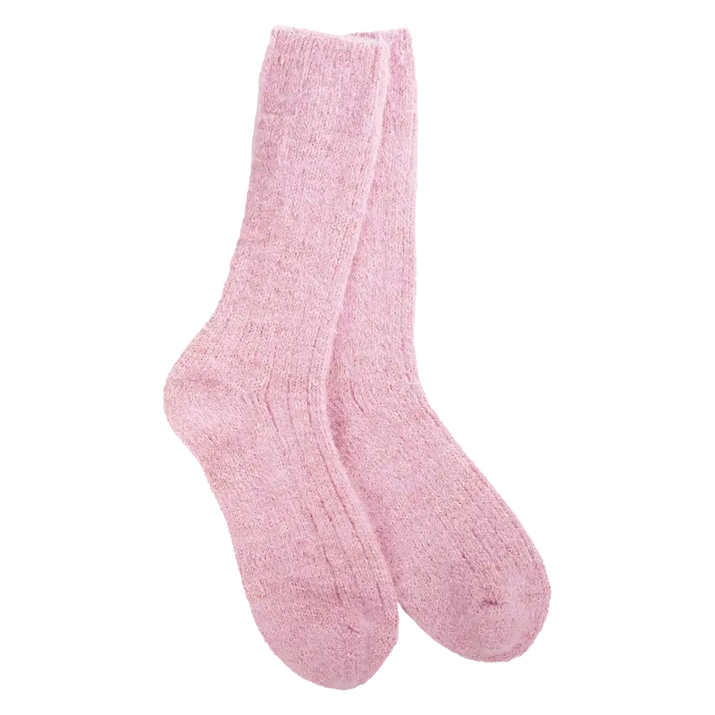 Ragg Feather–Design Cozy Crew Socks 1