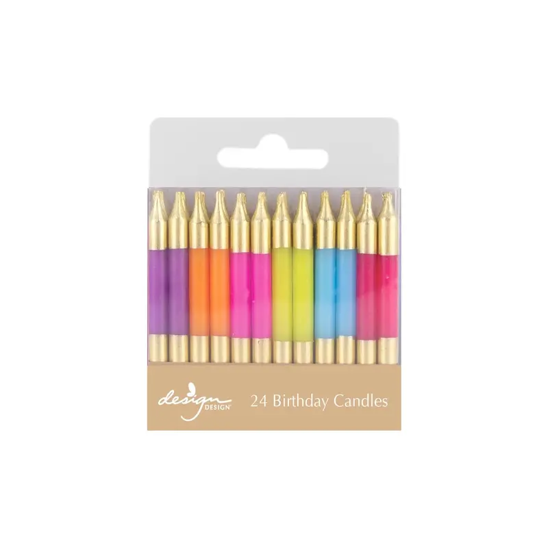 Razzle-Dazzle Rainbow Stripe Birthday Candles 1
