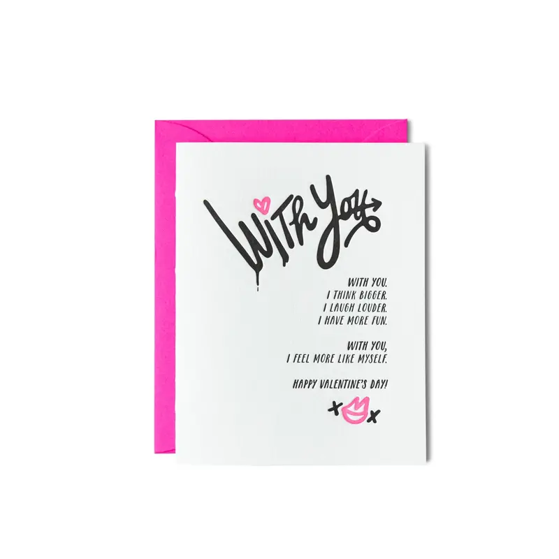 Romantic 'With You' Valentine Card 1