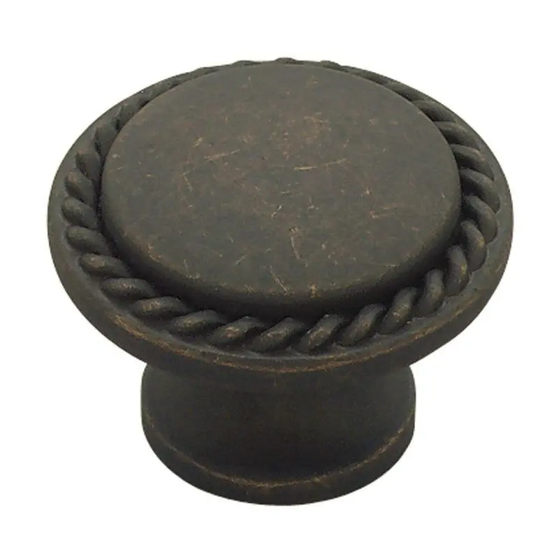 Rope Edge Cabinet Knob – 1-1/8" Distressed Bronze Drawer Pull By Liberty 1