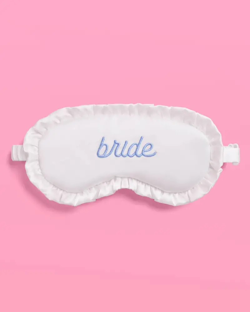Ruffled Bridal Sleep Mask For Wedding Prep 1