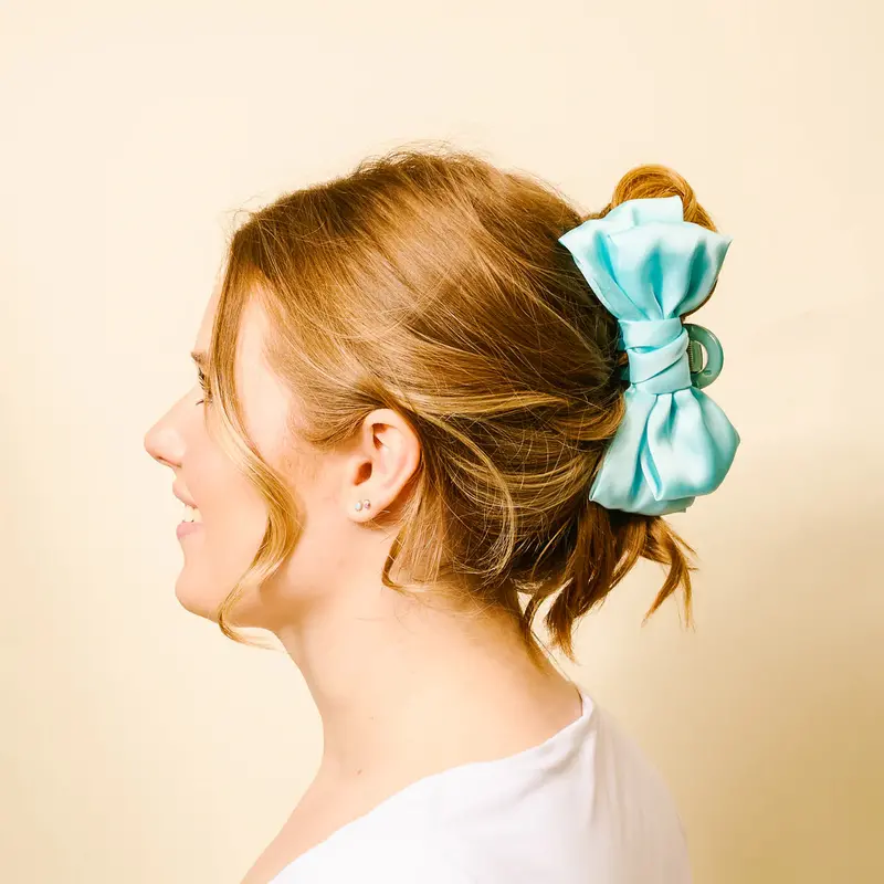 Satin Bow Hair Claw Clip 1