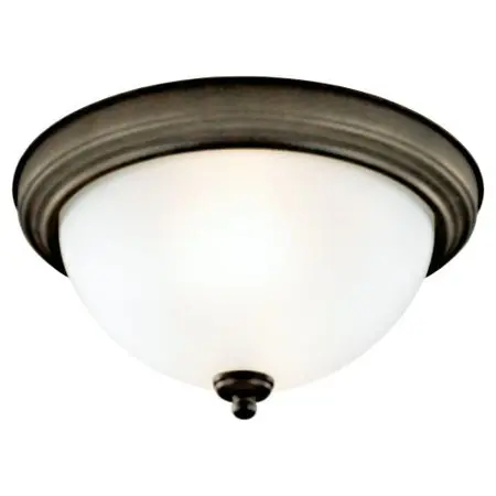 Sea Gull Lighting 3-Light Flush Mount Ceiling Fixture In Brushed Steel 1