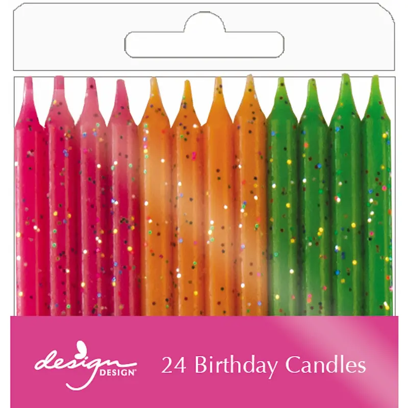 Sherbet-Colored Shimmer Birthday Candle Set 1