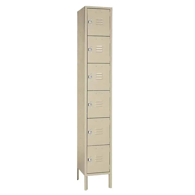 Single-Column 12"W × 15"D × 78"H Standard Six-Tier Metal Locker 1
