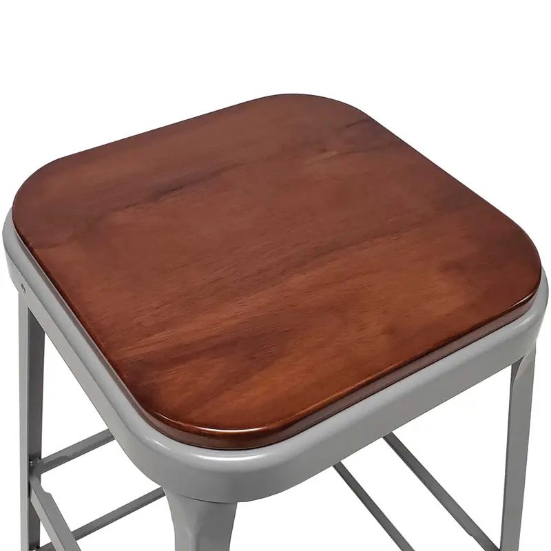 Solid Wood Replacement Seat For 1901 Vintage Metal Stool 1