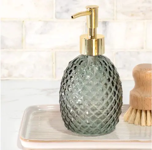 Sophisticated Grey Diamond Finish Soap Dispenser 1