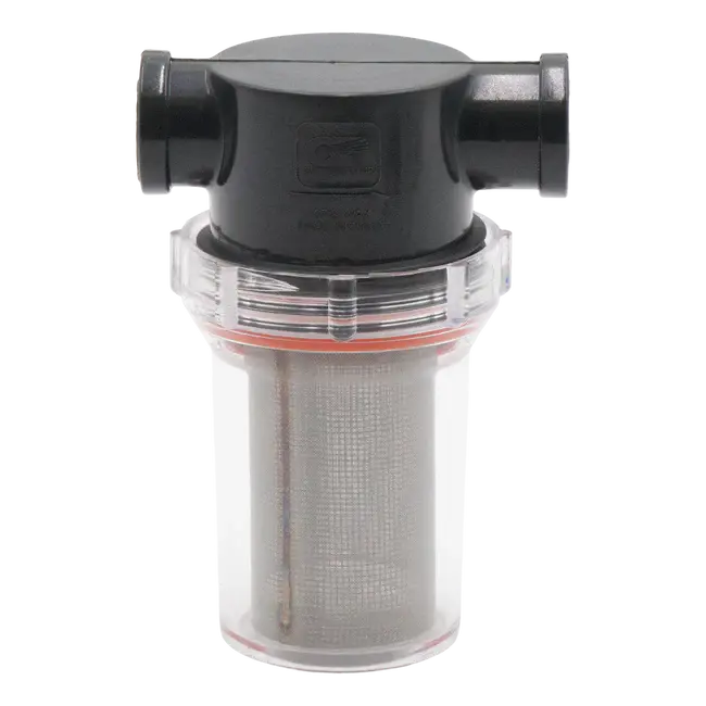 Stainless Steel Clear-Bowl Water Filter – 1/2-Inch I/O, 80 Mesh Filtration 1
