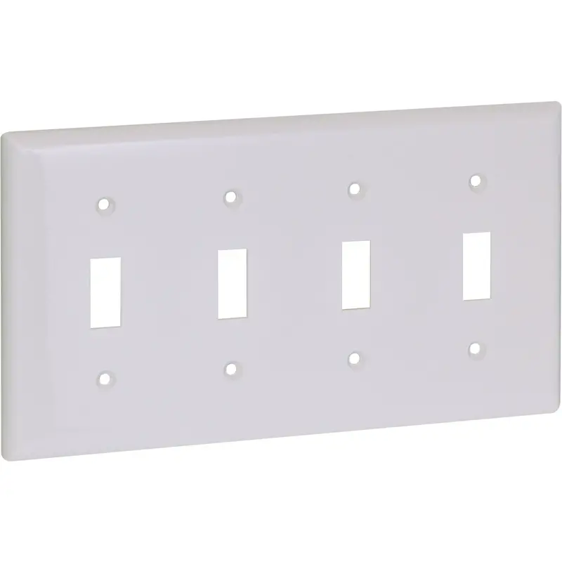 Standard 4-Gang Switch Faceplate – Matte White, Flush-Mount Design, Universal Compatibility 1