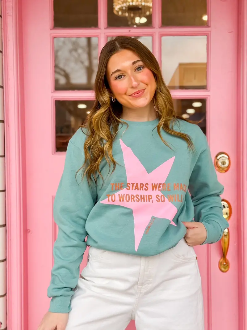 'Stars Were Made To Worship' Inspirational Sweatshirt 1