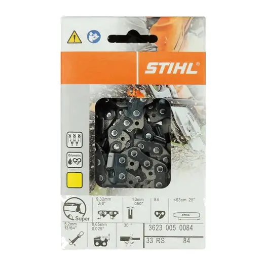 Stihl 33Rs 84E Full-Complement Chainsaw Chain – 3/8" Picco Pitch (3623-005-0084) 1